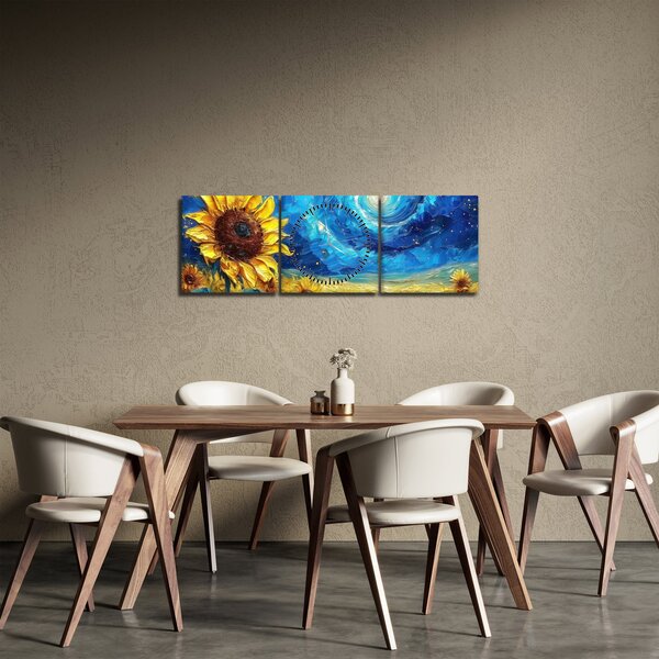 Slika - Slikanje suncokreta (sa satom) (90x30 cm)