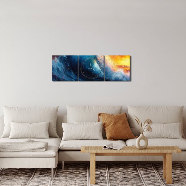 Slika - Val u zalasku sunca (sa satom) (90x30 cm)