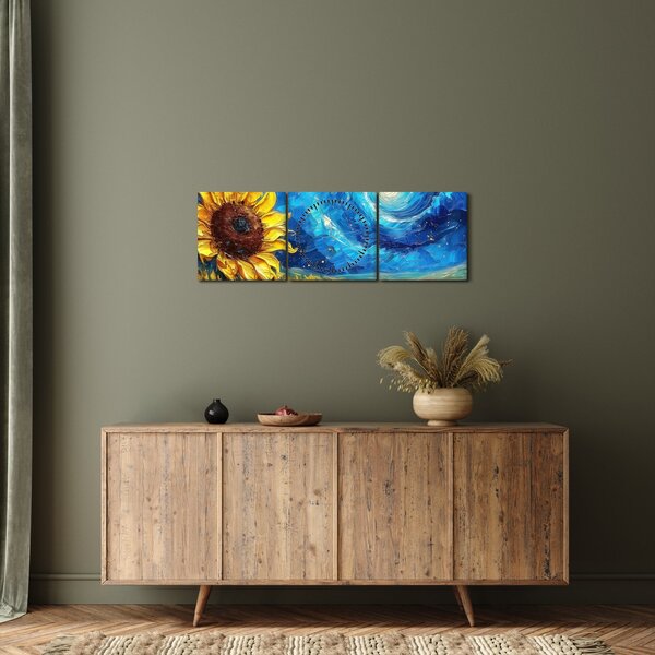 Slika - Slikanje suncokreta (sa satom) (90x30 cm)