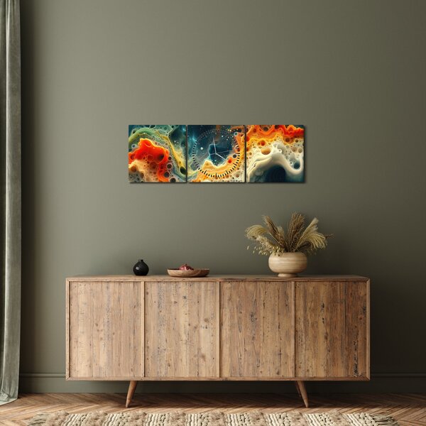 Slika - Moderna apstrakcija (sa satom) (90x30 cm)