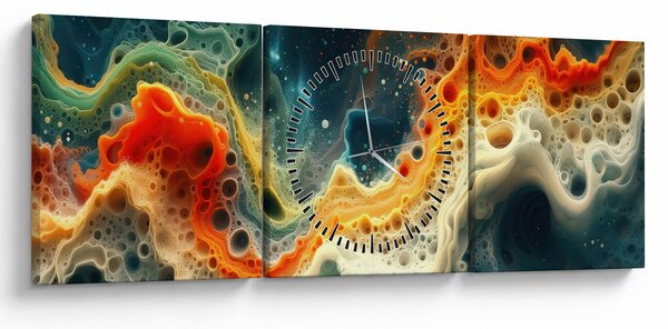 Slika - Moderna apstrakcija (sa satom) (90x30 cm)