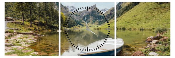 Slika - Seealpsee, jezero u Švicarskoj (sa satom) (90x30 cm)