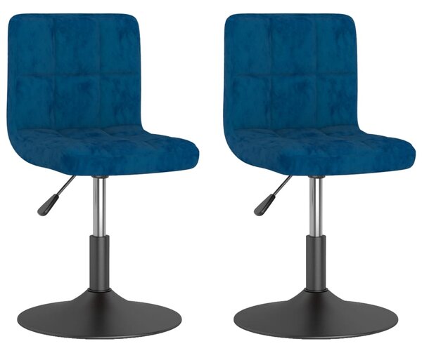 VidaXL Okretne blagovaonske stolice 2 kom plave baršunaste