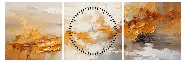 Slika - Zlatna tekstura (sa satom) (90x30 cm)