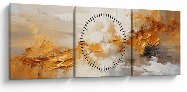 Slika - Zlatna tekstura (sa satom) (90x30 cm)