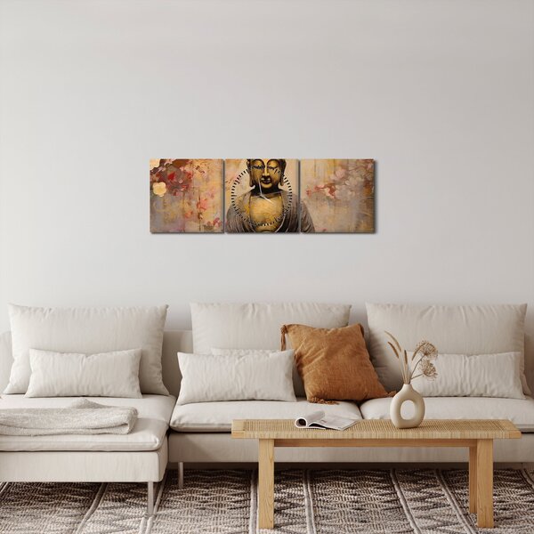 Slika - Buddha, slikanje (sa satom) (90x30 cm)