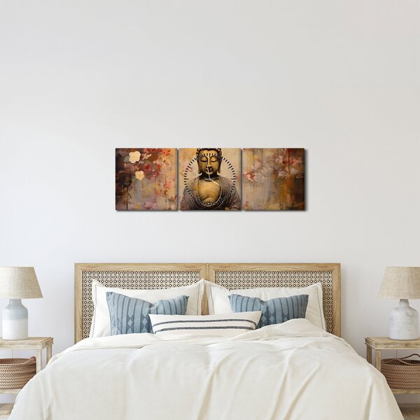 Slika - Buddha, slikanje (sa satom) (90x30 cm)