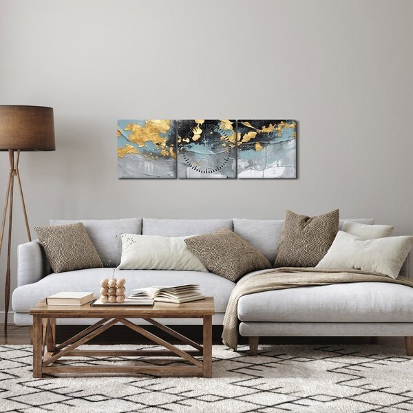 Slika - Apstrakcija (sa satom) (90x30 cm)
