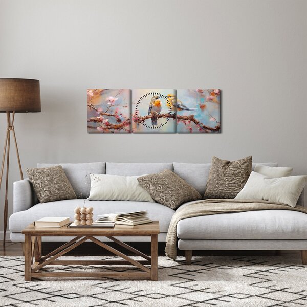 Slika - Golupčići (sa satom) (90x30 cm)