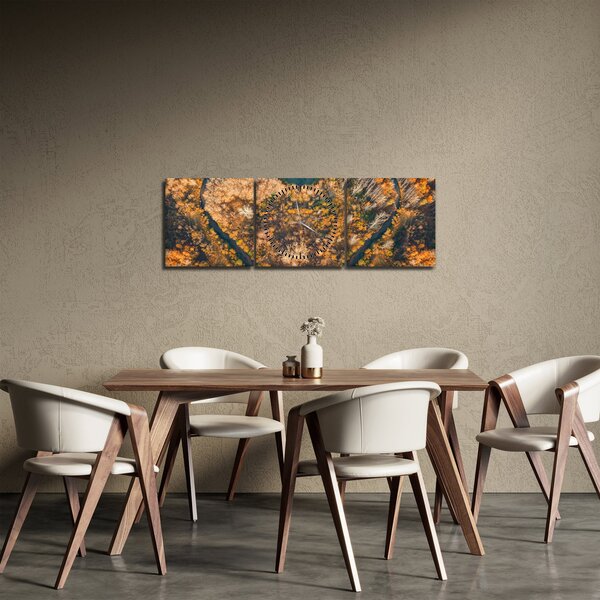 Slika - Rijeka u obliku srca (sa satom) (90x30 cm)