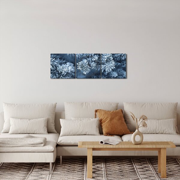 Slika - Snježna šuma (sa satom) (90x30 cm)