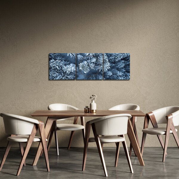 Slika - Snježna šuma (sa satom) (90x30 cm)