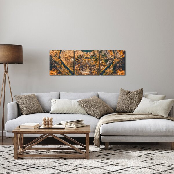 Slika - Rijeka u obliku srca (sa satom) (90x30 cm)