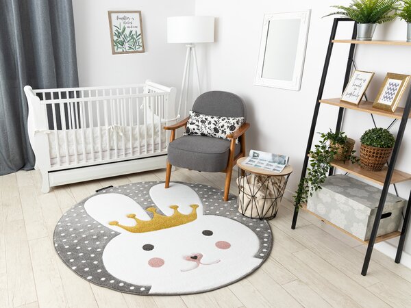 Tepih PETIT BUNNY ZEC krug Siva