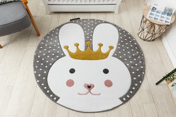Tepih PETIT BUNNY ZEC krug Siva