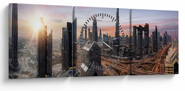 Slika - Panorama Dubaija (sa satom) (90x30 cm)