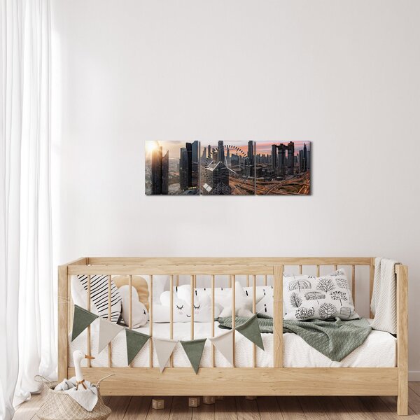 Slika - Panorama Dubaija (sa satom) (90x30 cm)