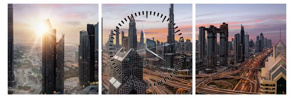 Slika - Panorama Dubaija (sa satom) (90x30 cm)