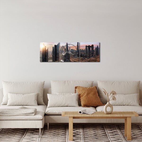 Slika - Panorama Dubaija (sa satom) (90x30 cm)