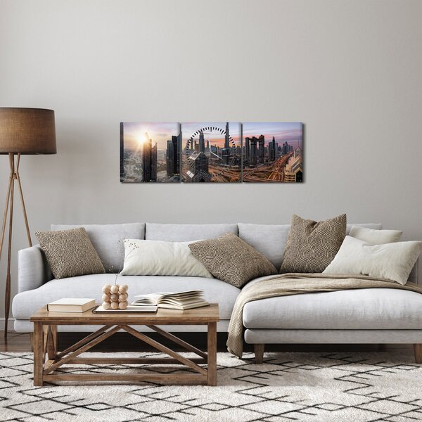 Slika - Panorama Dubaija (sa satom) (90x30 cm)