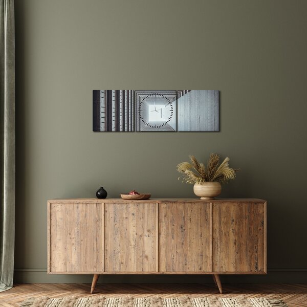 Slika - Pogled iz unutrašnjosti zgrade (sa satom) (90x30 cm)