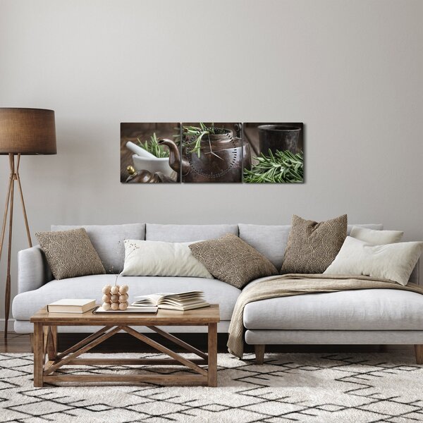 Slika - Čajnik s ružmarinom (sa satom) (90x30 cm)