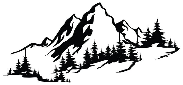 Metalna zidna dekoracija, Mountain 3