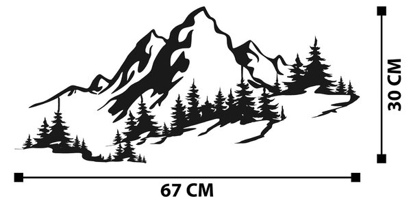 Metalna zidna dekoracija, Mountain 3