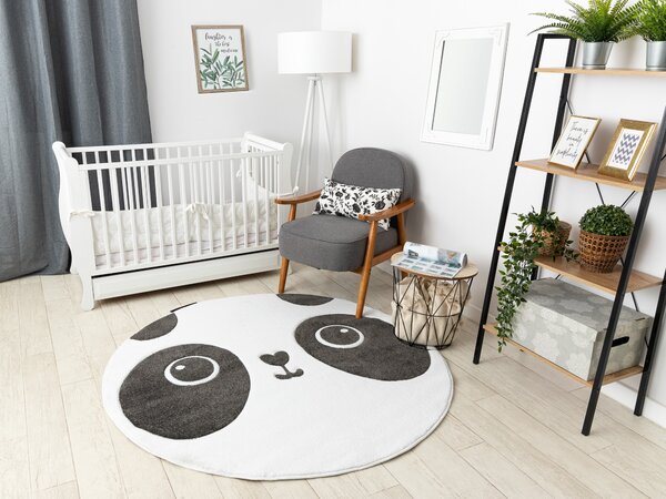 Tepih PETIT PANDA krug Bijela