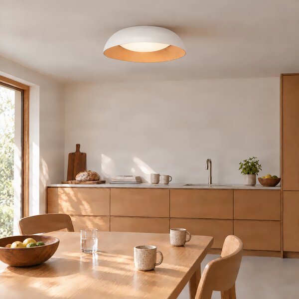 Lindby Gracyn LED stropna svjetiljka, bijela, Ø 50 cm, prigušivanje u koracima, prigušiva, Bijela, Dnevni boravak/blagovaonica, Plastika