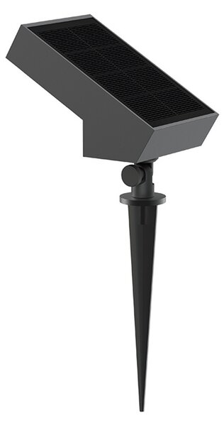 Lumisky Soltek LED solarni reflektor na zemljani klin, antracit, duljina 13 cm, prigušiva, Crno, Aluminij