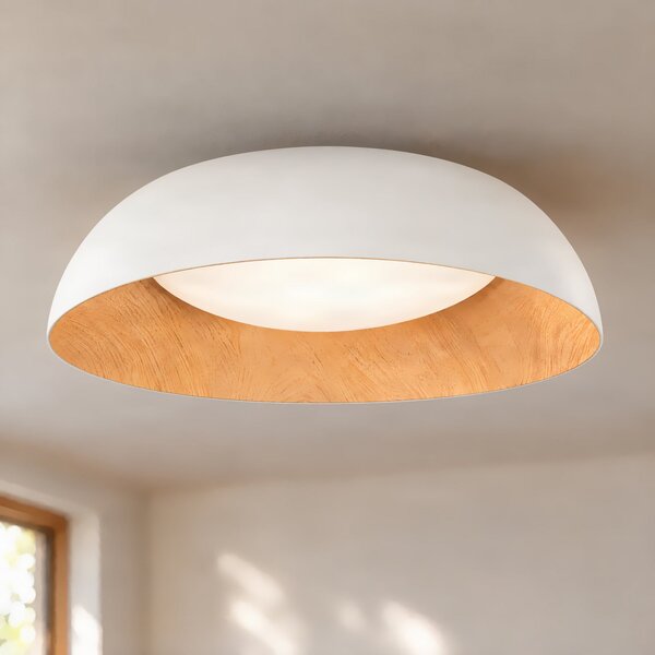 Lindby Gracyn LED stropna svjetiljka, bijela, Ø 50 cm, prigušivanje u koracima, prigušiva, Bijela, Dnevni boravak/blagovaonica, Plastika