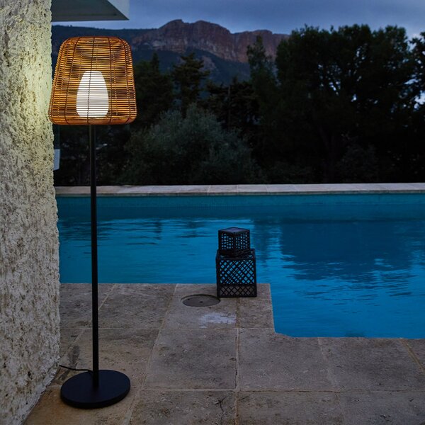 Lumisky Podna lampa Boheme, smeđa/crna, 150 cm, čelik/plastika, Crno, Metal