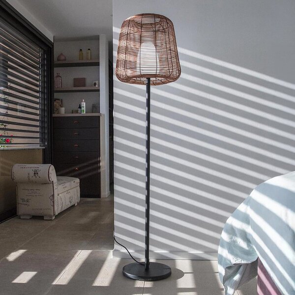 Lumisky Podna lampa Boheme, smeđa/crna, 150 cm, čelik/plastika, Crno, Metal