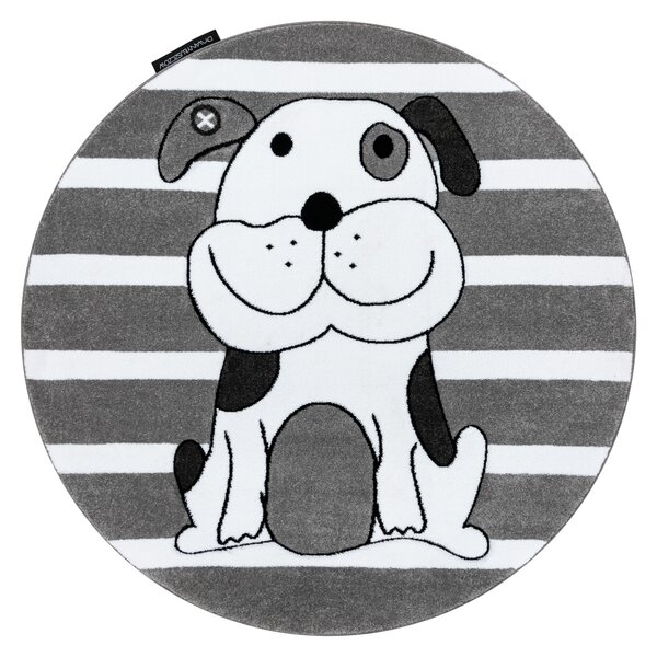 Tepih PETIT PUPPY ŠTENCI PS krug Siva