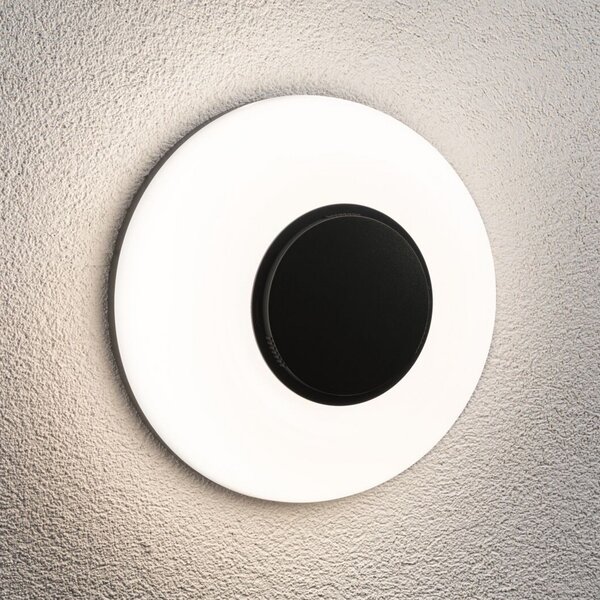 Paulmann Aureva LED zidna svjetiljka, antracit, Ø 22 cm CCT, prigušiva, Crno, Plastika