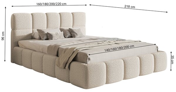 Bračni krevet 160 cm Cirsten 160B (s podnicom) (maslinasto zelena)