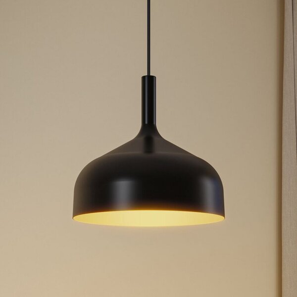 Paulmann Embla II viseća lampa, crna i zlatna, Ø 30 cm, metal, prigušiva, Crno, Dnevni boravak/blagovaonica, Metal