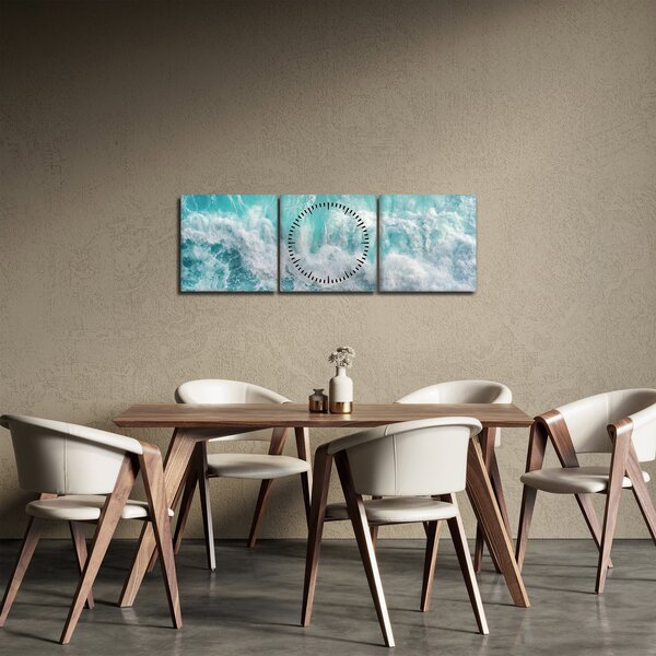 Slika - Pogled na oceanske valove (sa satom) (90x30 cm)