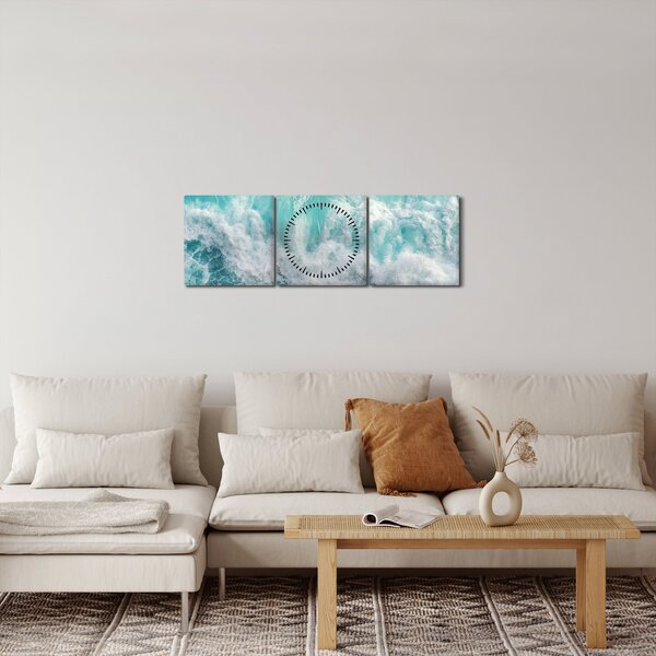 Slika - Pogled na oceanske valove (sa satom) (90x30 cm)