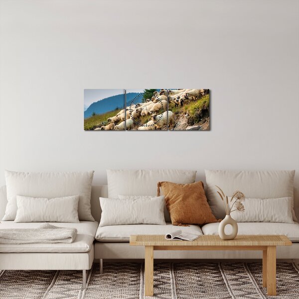 Slika - Stado ovaca (sa satom) (90x30 cm)