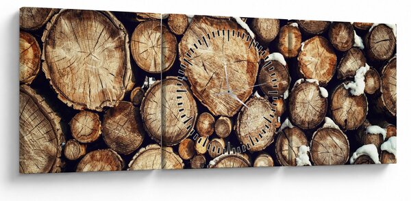 Slika - Drvo u snijegu (sa satom) (90x30 cm)