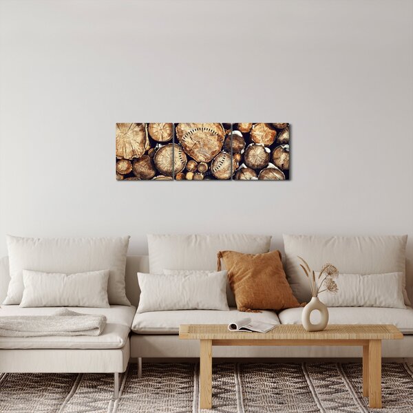 Slika - Drvo u snijegu (sa satom) (90x30 cm)