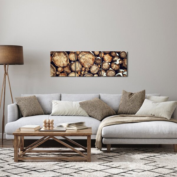Slika - Drvo u snijegu (sa satom) (90x30 cm)