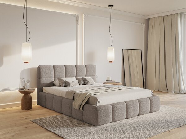 Bračni krevet 160 cm Cirsten 160B (s podnicom) (svijetlosiva)