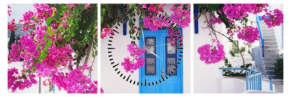 Slika - Tradicionalna grčka kuća (sa satom) (90x30 cm)