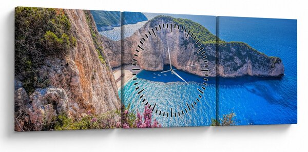 Slika - Plaža Navagio, Grčka (sa satom) (90x30 cm)