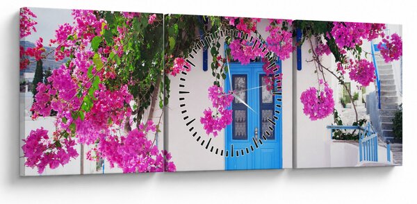 Slika - Tradicionalna grčka kuća (sa satom) (90x30 cm)