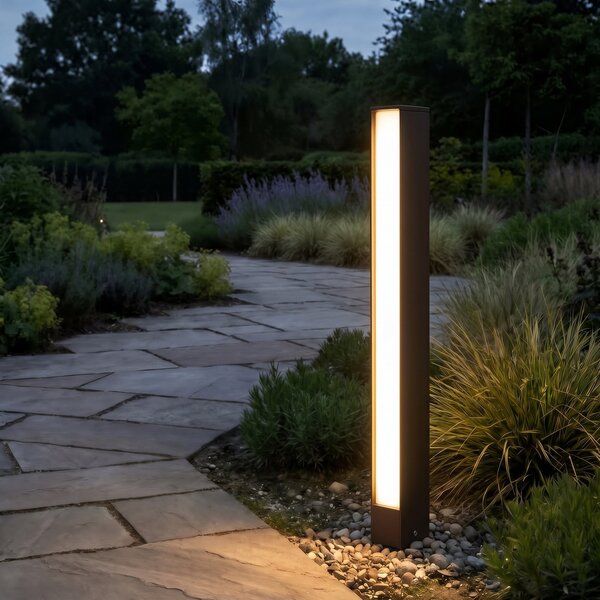 Lucande Lirka LED svjetlo za stazu, visina 60 cm, boja hrđe, IP65, Smeđa / hrđa, Aluminij