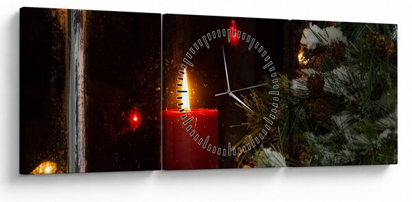 Slika - Svjetleća božićna svijeća (sa satom) (90x30 cm)